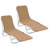 vidaXL Klappliegen 2 Stk. Stahl und Stoff Taupe