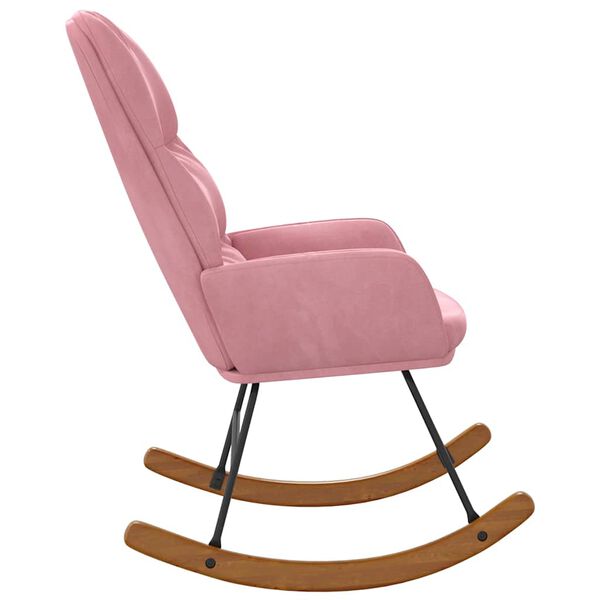 vidaXL Schaukelstuhl Rosa Samt