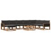 vidaXL Outdoor-Sofagarnitur mit Kissen 9 pcs Nat&uuml;rlich und Schwarz