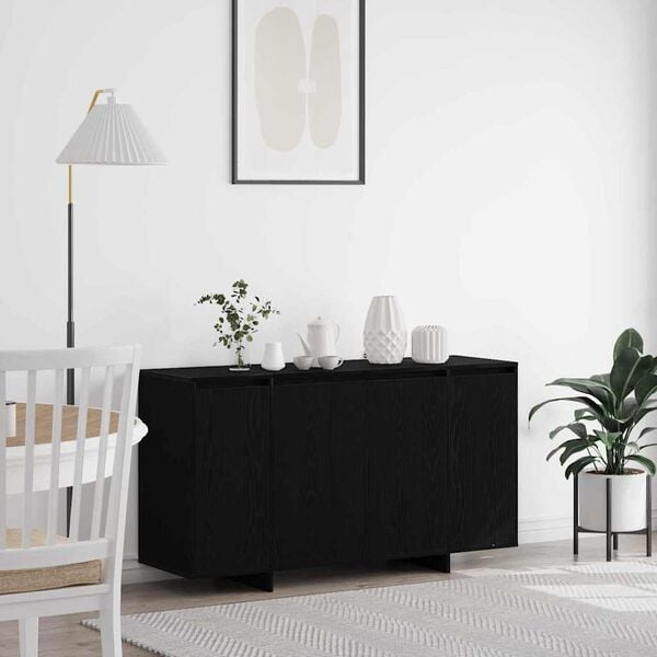vidaXL Sideboard Schwarz Eichen-Optik 135 x 41 x 75 cm Holzwerkstoff