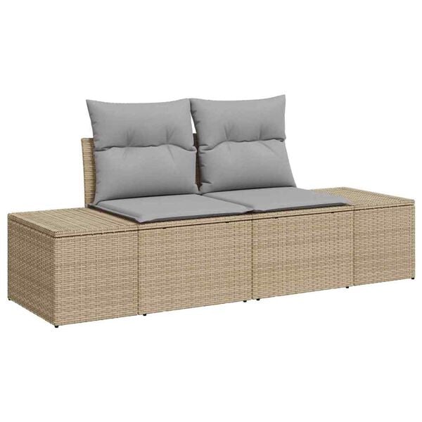 vidaXL Gartensofa-set 7 pcs Beige und Hellgrau Poly-Rattan