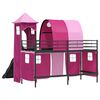 vidaXL Kinderloftbett Schwarz und Pink 74,5 x 190 cm Metall