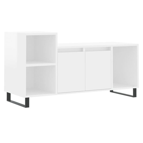 vidaXL TV-Schrank Hochglanz-Wei&szlig; 100x35x55 cm Holzwerkstoff