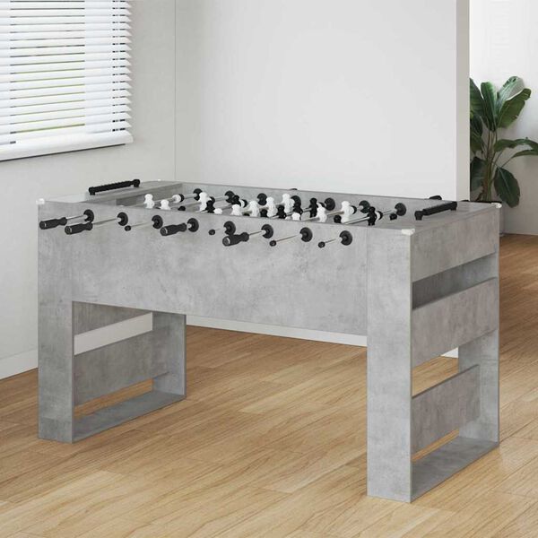 vidaXL Fu&szlig;balltisch Beton Grau 146,5 x 74 x 85 cm Holzwerkstoff