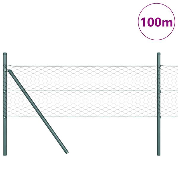 vidaXL Zaunpfosten Grau 100 x 0,4 m (36 mm Maschen) Stahl und PVC