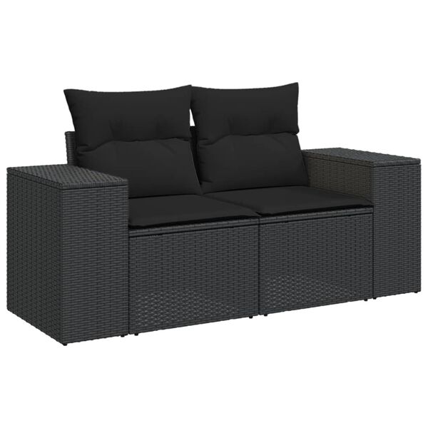 vidaXL 8-tlg. Garten-Sofagarnitur mit Kissen Braun Poly Rattan