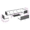 vidaXL 10-tlg. Garten-Lounge-Set mit Kissen Poly Rattan Dunkelgrau