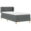 vidaXL Boxspringbett mit Matratze Dunkelgrau 80 x 200 cm Stoff