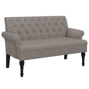 vidaXL Sitzbank mit R&uuml;ckenlehne Taupe 120x62x75,5 cm Stoff