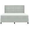 vidaXL Boxspringbett mit Matratze Hellgrau 200 x 180 cm Polyester