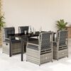 vidaXL 5-tlg. Garten-Essgruppe mit Kissen Grau Poly Rattan