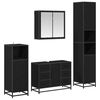 vidaXL Badezimmerm&ouml;bel-Set 4 pcs Schwarz Eichen-Optik Holzwerkstoff