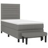 vidaXL Boxspringbett mit Matratze Dunkelgrau 100x200 cm Stoff