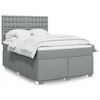 vidaXL Boxspringbett mit Matratze Hellgrau 160x200 cm Stoff