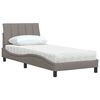 vidaXL Bett mit Matratze "Hanko" Taupe 80x200 cm Stoff