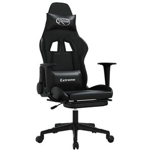 vidaXL Gaming-Stuhl mit Fu&szlig;st&uuml;tze Schwarz Kunstleder
