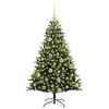 vidaXL K&uuml;nstlicher geflammter Weihnachtsbaum 150 LEDs Gr&uuml;n 120 cm