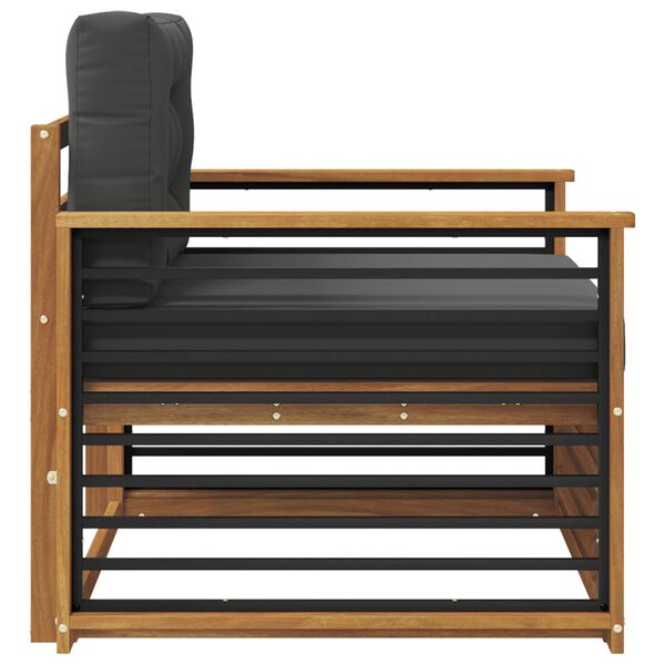 vidaXL Outdoor-Sofagarnitur Massives Akazienholz und Polyester Natur