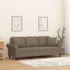 vidaXL 3-Sitzer-Sofa mit Kissen Taupe 180 cm Stoff