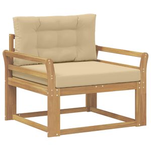 vidaXL Outdoor Mittelsofa Polyester Wei&szlig;