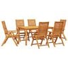 vidaXL Garten Essgruppe 7 pcs Braun Massivholz Akazie