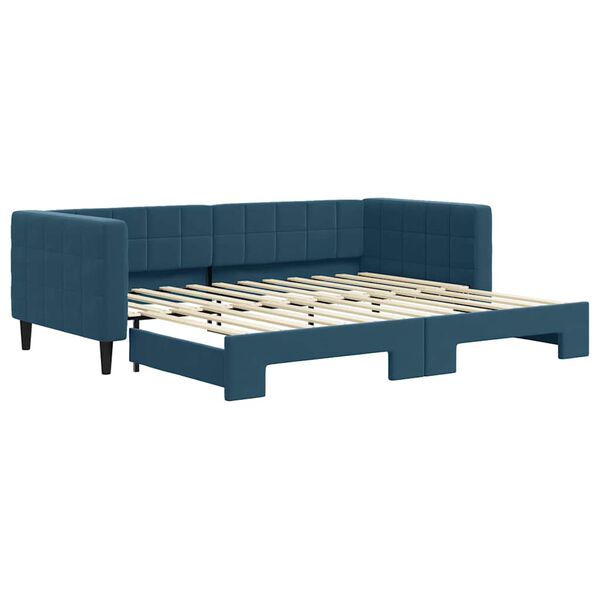 vidaXL Tagesbett Ausziehbar Blau 90x200 cm Samt