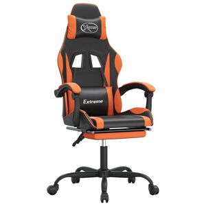 vidaXL Gaming-Stuhl mit Fu&szlig;st&uuml;tze Schwarz und Orange Kunstleder