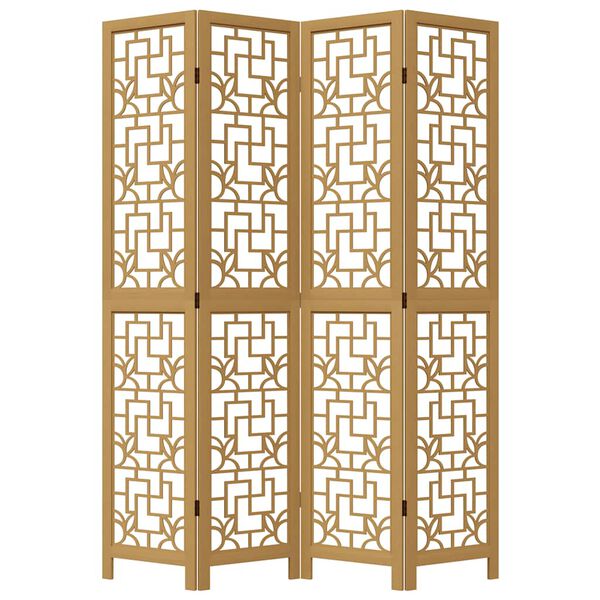 vidaXL 4-tlg. Raumteiler Braun Massivholz Paulownia