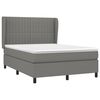 vidaXL Boxspringbett mit Matratze Dunkelgrau 140x190 cm Stoff