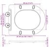 vidaXL Toilettensitz Schwarz 44 x 36,4 x 3,4 cm Duroplast