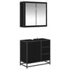vidaXL Badezimmerm&ouml;bel Set 2 pcs Schwarz Eichen-Optik Holzwerkstoff
