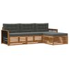 vidaXL Outdoor-Sofagarnitur Natur und Anthrazit 249 x 162,5 x 73 cm
