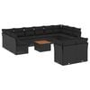 vidaXL 13-tlg. Garten-Sofagarnitur mit Kissen Schwarz Poly Rattan