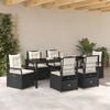 vidaXL Garten Essgruppe 7 pcs Schwarz Poly-Rattan