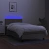 vidaXL Boxspringbett mit Matratze & LED Taupe 100x200 cm Stoff