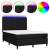 vidaXL Boxspringbett mit Matratze & LED Schwarz 140x190 cm Stoff