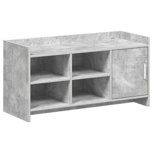 vidaXL Schuhschrank mit T&uuml;r Betongrau 100 x 39,5 x 51 cm Holzwerkstoff
