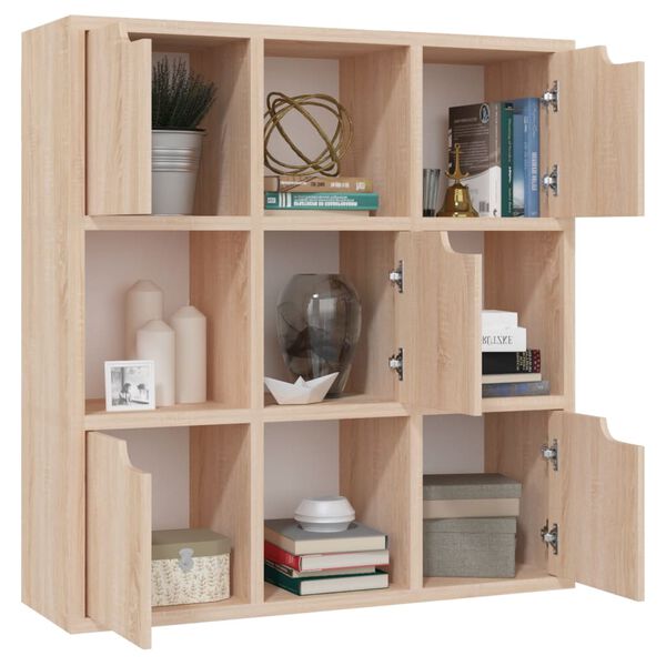 vidaXL B&uuml;cherregal Sonoma-Eiche 88,5x27,5x88 cm Holzwerkstoff