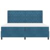 vidaXL Boxspringbett mit Matratze mit LED Blau 200 x 200 cm Samt