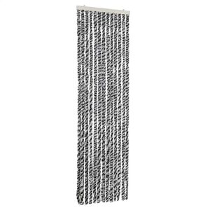 vidaXL Fliegenvorhang Grau, Schwarz und Wei&szlig; 56x200 cm Chenille