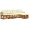 vidaXL Sofagarnituren 5 pcs Natur und Creme Massivholz Akazie