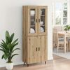 vidaXL Highboard 2 pcs Artisan-Eiche Engineered Wood und Glas