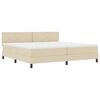 vidaXL Boxspringbett mit Matratze Creme 200 x 200 cm Stoff