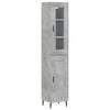 vidaXL Highboard Betongrau 34,5x34x180 cm Holzwerkstoff