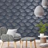 DUTCH WALLCOVERINGS Tapete Fleur Marineblau und Grau
