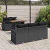 vidaXL Garten-Sofa-Set mit Speicher 6 pcs Schwarz Poly Rattan