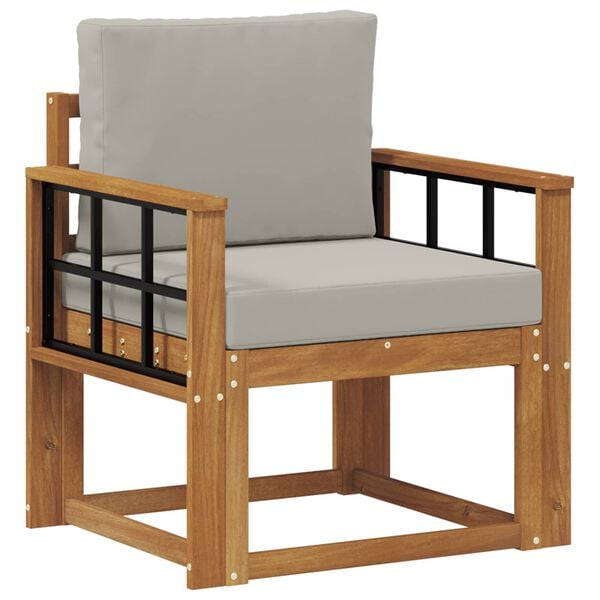 vidaXL Outdoor-Sofa Massives Akazienholz und Polyester