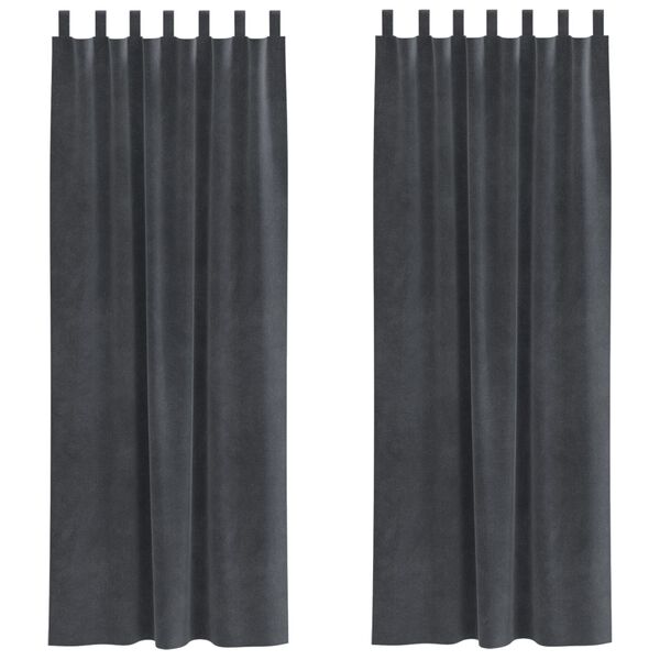 vidaXL Verdunkelungsvorh&auml;nge 2 pcs Hellgrau 140 x 225 cm Samt