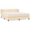 vidaXL Boxspringbett mit Matratze Creme 180x200 cm Stoff