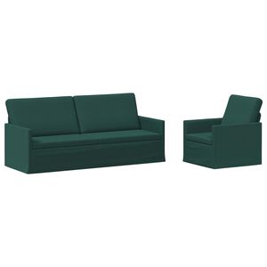 vidaXL Sofa-Set 2 pcs Dunkelgr&uuml;n Stoff
